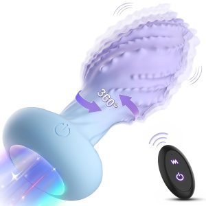 Anal Plug 360° Rotation Vibrating Butt Plug Anal Sex Toys, Adult Sex Toy with Light UP & 10 Vibrating Rotation, Remote Control Vibrator Monster Anal Toys Prostate Massager Sex...