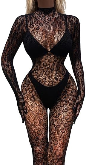 one piece black fishnet