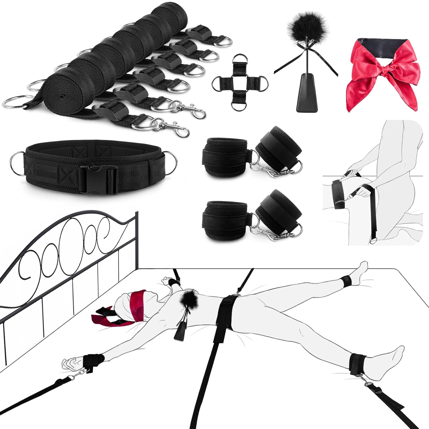 bdsm bondage restraints adjustable