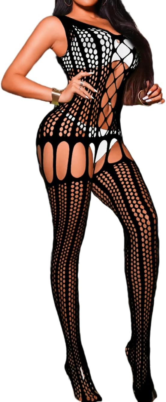 women sexy fishnet bodysuit